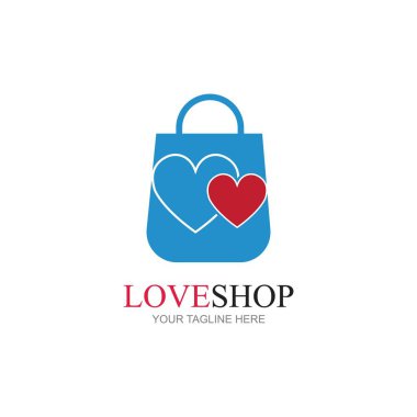 Yaratıcı Aşk Alışveriş logosu vektör resimleme