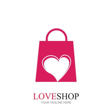 Yaratıcı Aşk Alışveriş logosu vektör resimleme