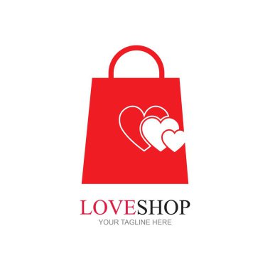 Yaratıcı Aşk Alışveriş logosu vektör resimleme