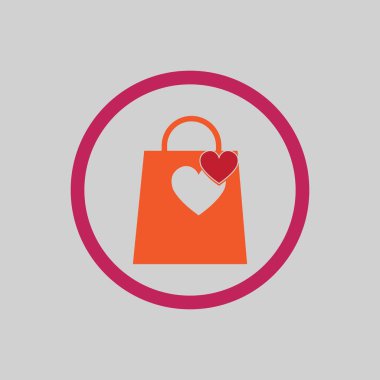 Gri arkaplandaki aşk dükkanı için illüstrasyon vektör logosu tasarımı