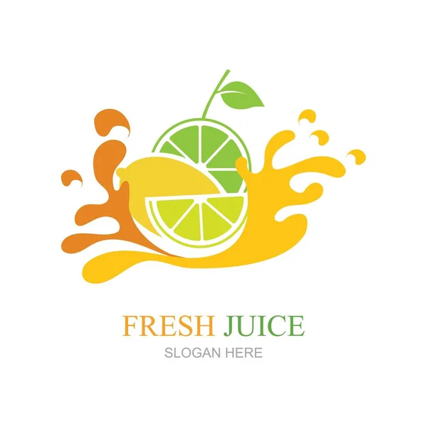 Imágenes Del Logotipo Del Jugo Fresco Diseño Ilustración — Vector de stock