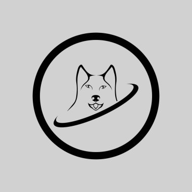 Köpek kafası için illüstrasyon vektör grafik logo tasarımı