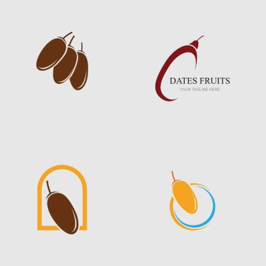 Tarih Meyveleri logo tasarımının vektör çizimi 