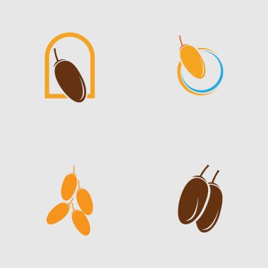 Tarih Meyveleri logo tasarımının vektör çizimi 