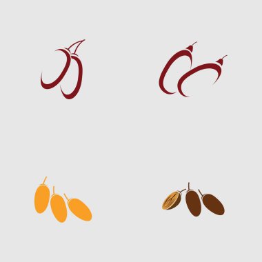 Tarih Meyveleri logo tasarımının vektör çizimi 