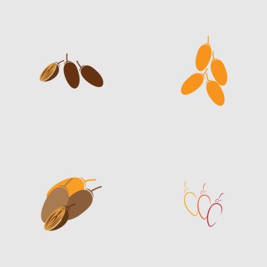 Tarih Meyveleri logo tasarımının vektör çizimi 