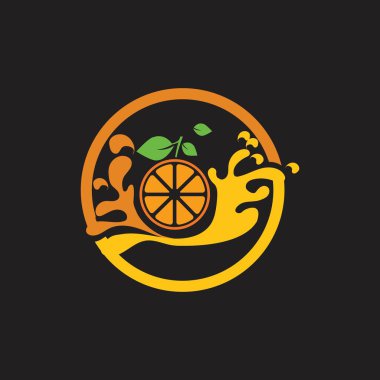 Taze meyve suyu için illüstrasyon vektör logosu tasarımı 