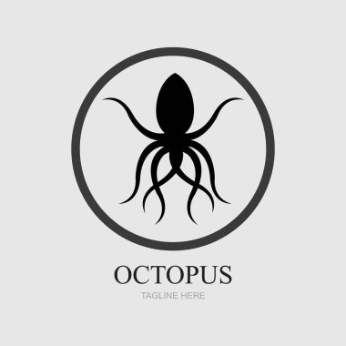 Gri arkaplanda ahtapot logoları için şablonlar