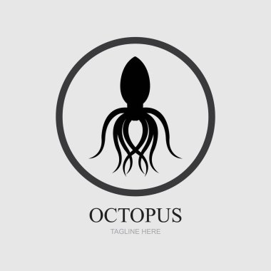 Gri arkaplanda ahtapot logoları için şablonlar