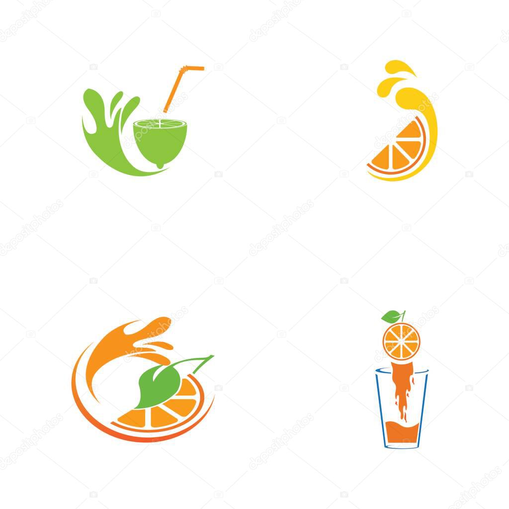 Fresh juice logo set  images illustration design