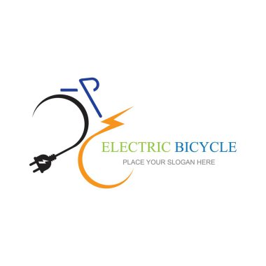 Elektrik Bisikleti Simgesi Logo Tasarımı Elementleri