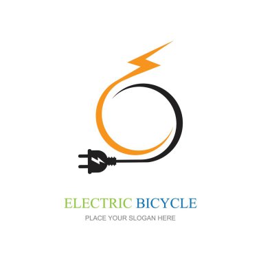Elektrik Bisikleti Simgesi Logo Tasarımı Elementleri
