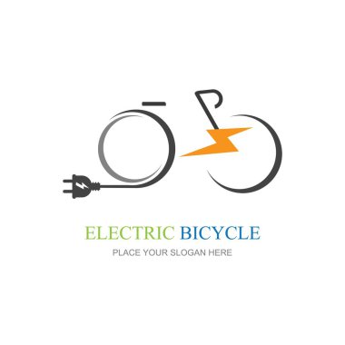 Elektrik Bisikleti Simgesi Logo Tasarımı Elementleri