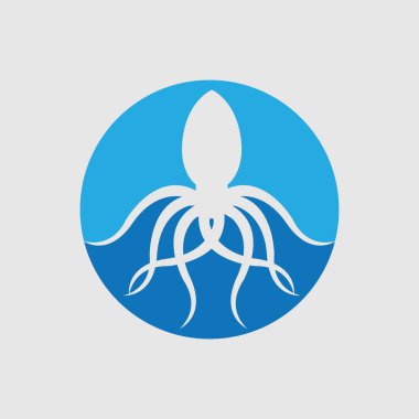 Ahtapot için illüstrasyon vektör logosu tasarımı 
