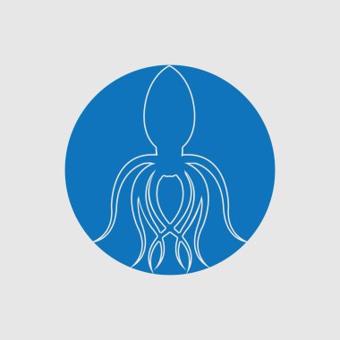 Ahtapot için illüstrasyon vektör logosu tasarımı 