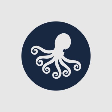 Ahtapot için illüstrasyon vektör logosu tasarımı 