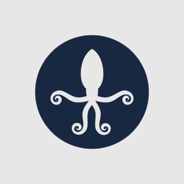 Ahtapot için illüstrasyon vektör logosu tasarımı 