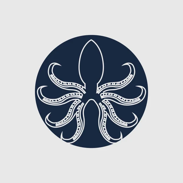 Illustration Vektor Logo Design Für Krake — Stockvektor