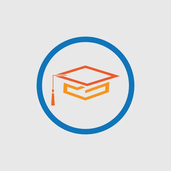 Graduation Logo Illustration Design Template Background Gray Colour — Stock Vector