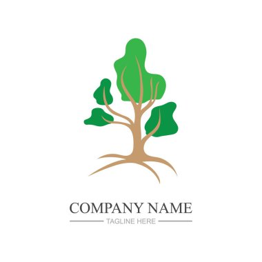 Ağaç logosu şablon vektör çizimi
