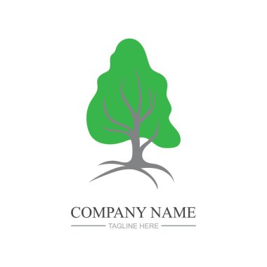 Ağaç logosu şablon vektör çizimi