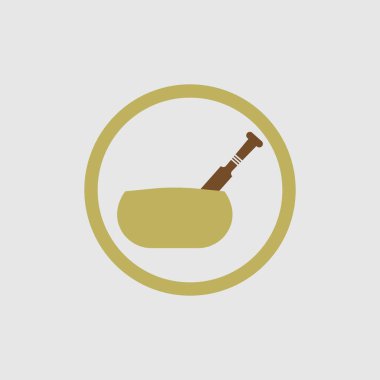 Tibet şarkı kasesi logo vektör illüstrasyon tasarımı