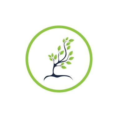 Ağaç logosu şablon vektör çizimi