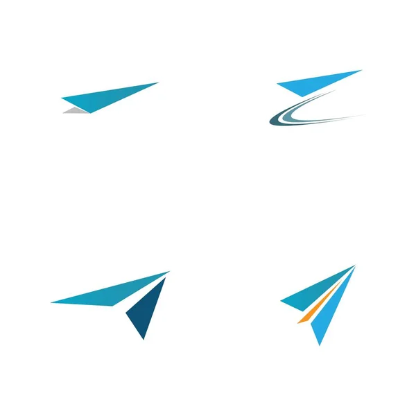 Kağıt Uçak Mza Simgesi Logo Tasarımı — Stok Vektör