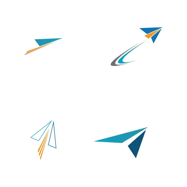 Kağıt Uçak Mza Simgesi Logo Tasarımı — Stok Vektör