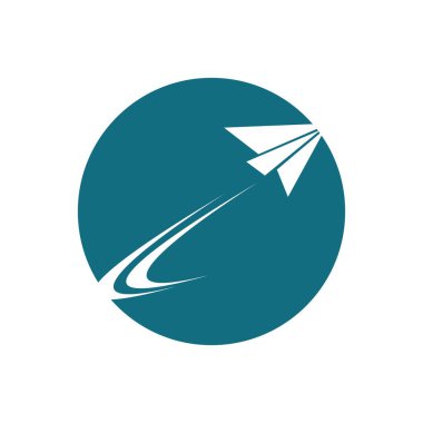 Vektör Kağıt Düzlem logo çizimi tasarımı