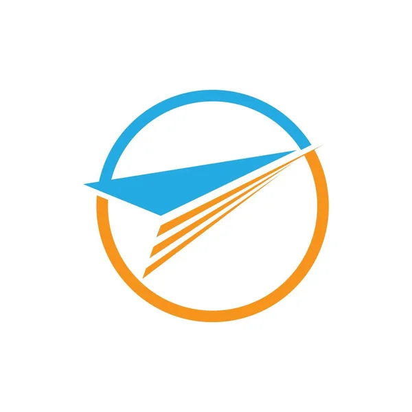 Templat Logo Plane Paper Plane - Stok Vektor