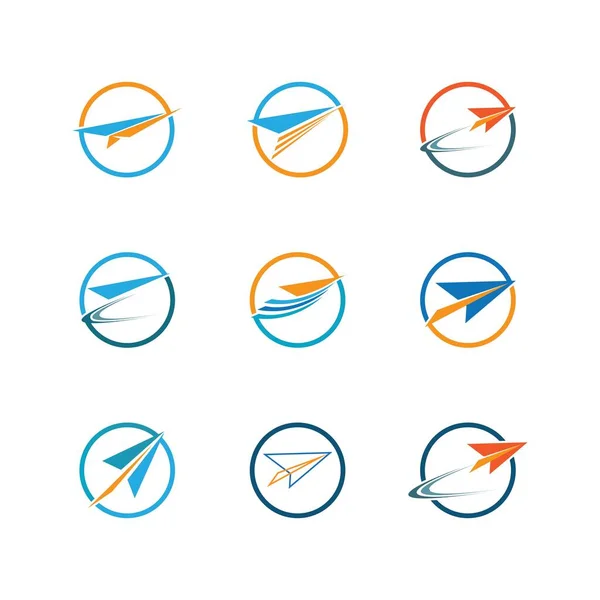 Kağıt Düzlem Logo Tasarımı Çizim Vektörü — Stok Vektör