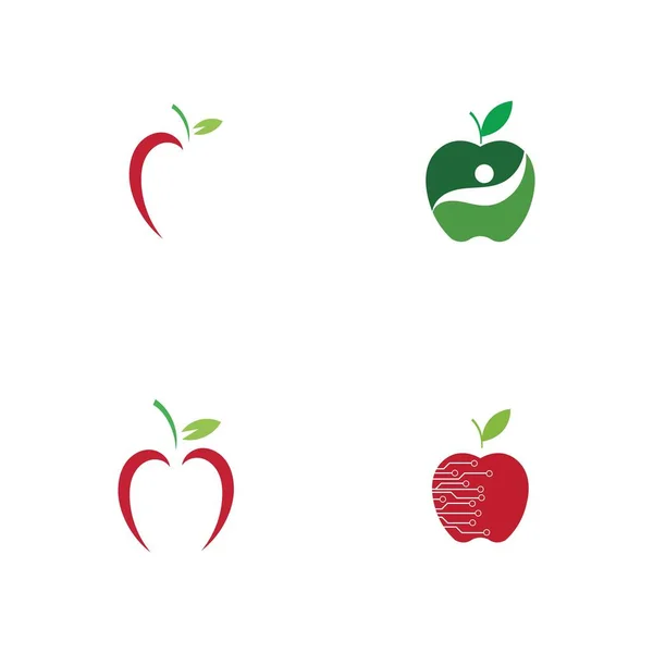 Conjunto Modelo Design Ilustração Logotipo Apple —  Vetores de Stock
