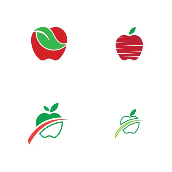 Set Van Apple Logo Illustratie Ontwerp Sjabloon — Stockvector