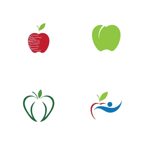 Conjunto Modelo Design Ilustração Logotipo Apple —  Vetores de Stock