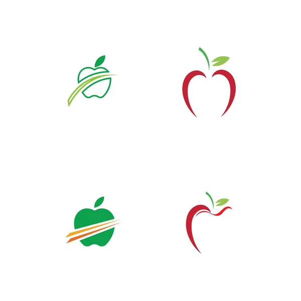 Conjunto Modelo Design Ilustração Logotipo Apple —  Vetores de Stock