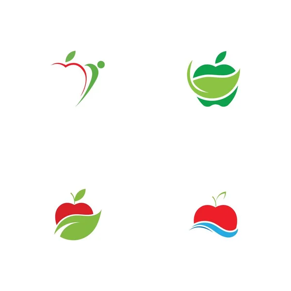 Conjunto Modelo Design Ilustração Logotipo Apple —  Vetores de Stock