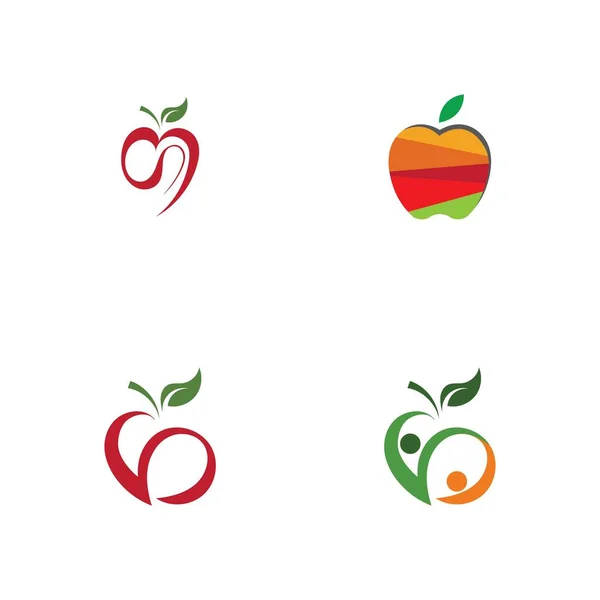 Conjunto Modelo Design Ilustração Logotipo Apple —  Vetores de Stock