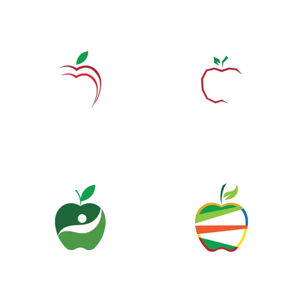 Conjunto Plantillas Diseño Ilustración Logotipo Apple — Vector de stock