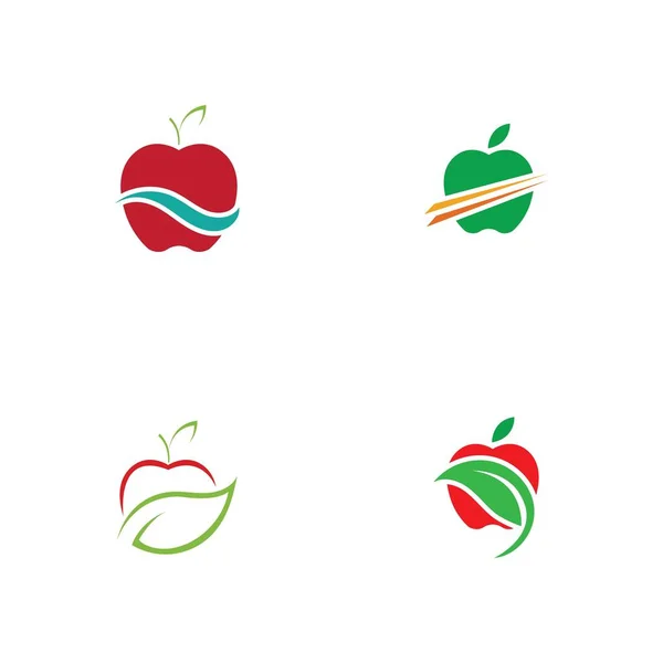 Set Van Apple Logo Illustratie Ontwerp Sjabloon — Stockvector