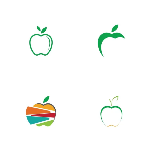 Conjunto Plantillas Diseño Ilustración Logotipo Apple — Vector de stock