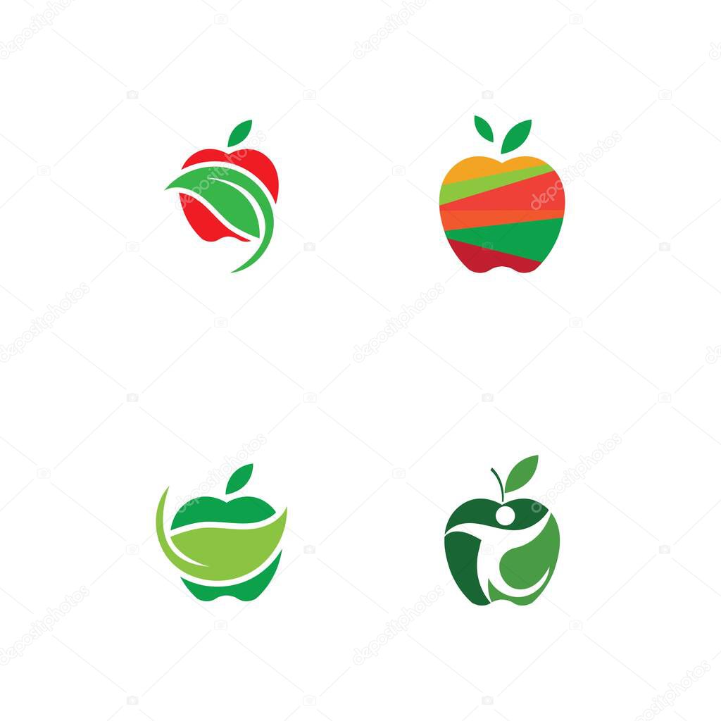 Set of Apple  logo illustration design template