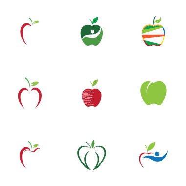 Apple Simgeleri Seti - Beyaz Arkaplanda İzole Edilmiş - Vektör İllüstrasyonu, Tasarımınız için Grafik Tasarım Düzenleme. Apple Logosu