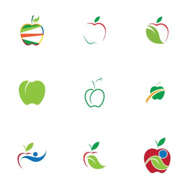 Apple Simgeleri Seti - Beyaz Arkaplanda İzole Edilmiş - Vektör İllüstrasyonu, Tasarımınız için Grafik Tasarım Düzenleme. Apple Logosu