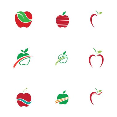 Apple Simgeleri Seti - Beyaz Arkaplanda İzole Edilmiş - Vektör İllüstrasyonu, Tasarımınız için Grafik Tasarım Düzenleme. Apple Logosu
