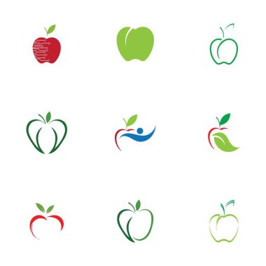 Apple Simgeleri Seti - Beyaz Arkaplanda İzole Edilmiş - Vektör İllüstrasyonu, Tasarımınız için Grafik Tasarım Düzenleme. Apple Logosu