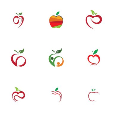 Apple Simgeleri Seti - Beyaz Arkaplanda İzole Edilmiş - Vektör İllüstrasyonu, Tasarımınız için Grafik Tasarım Düzenleme. Apple Logosu