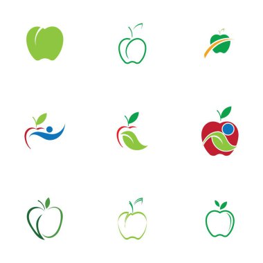 Apple Simgeleri Seti - Beyaz Arkaplanda İzole Edilmiş - Vektör İllüstrasyonu, Tasarımınız için Grafik Tasarım Düzenleme. Apple Logosu