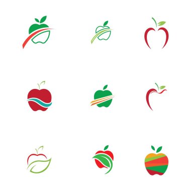 Apple Simgeleri Seti - Beyaz Arkaplanda İzole Edilmiş - Vektör İllüstrasyonu, Tasarımınız için Grafik Tasarım Düzenleme. Apple Logosu