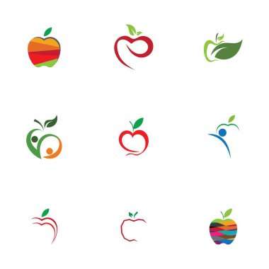 Apple Simgeleri Seti - Beyaz Arkaplanda İzole Edilmiş - Vektör İllüstrasyonu, Tasarımınız için Grafik Tasarım Düzenleme. Apple Logosu